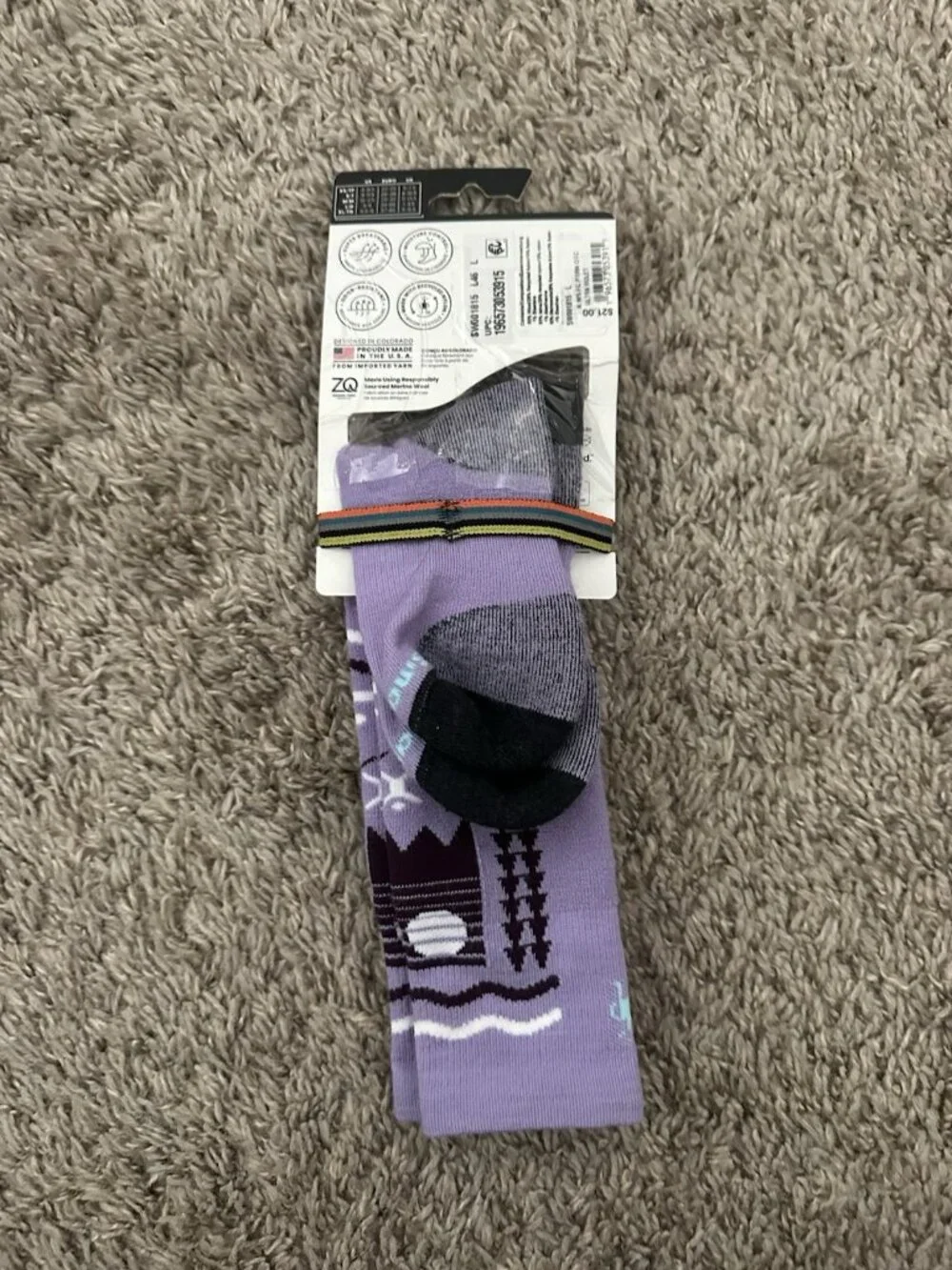 Smartwool Kids Wintersport Full Cushion Merino Wool Ski Socks Large Purple/Black
